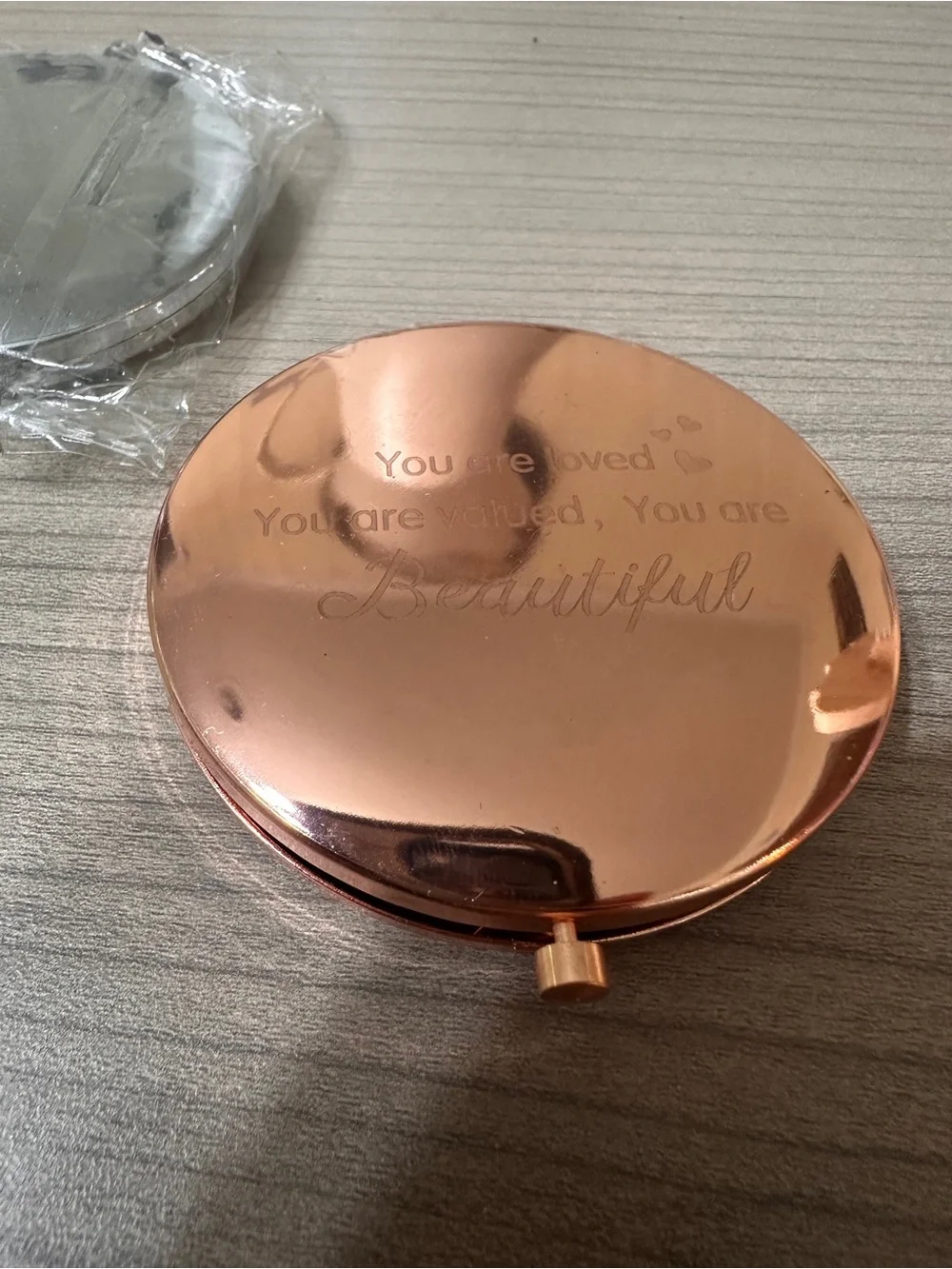 Sparkling Compact Mirror - Silver & Rose Gold